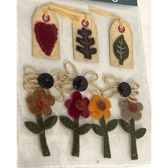 Jolees Sticker Collage Autumn Crafts SPJB029 Felt Flower Leaf Button Tag - Picture 5 of 5